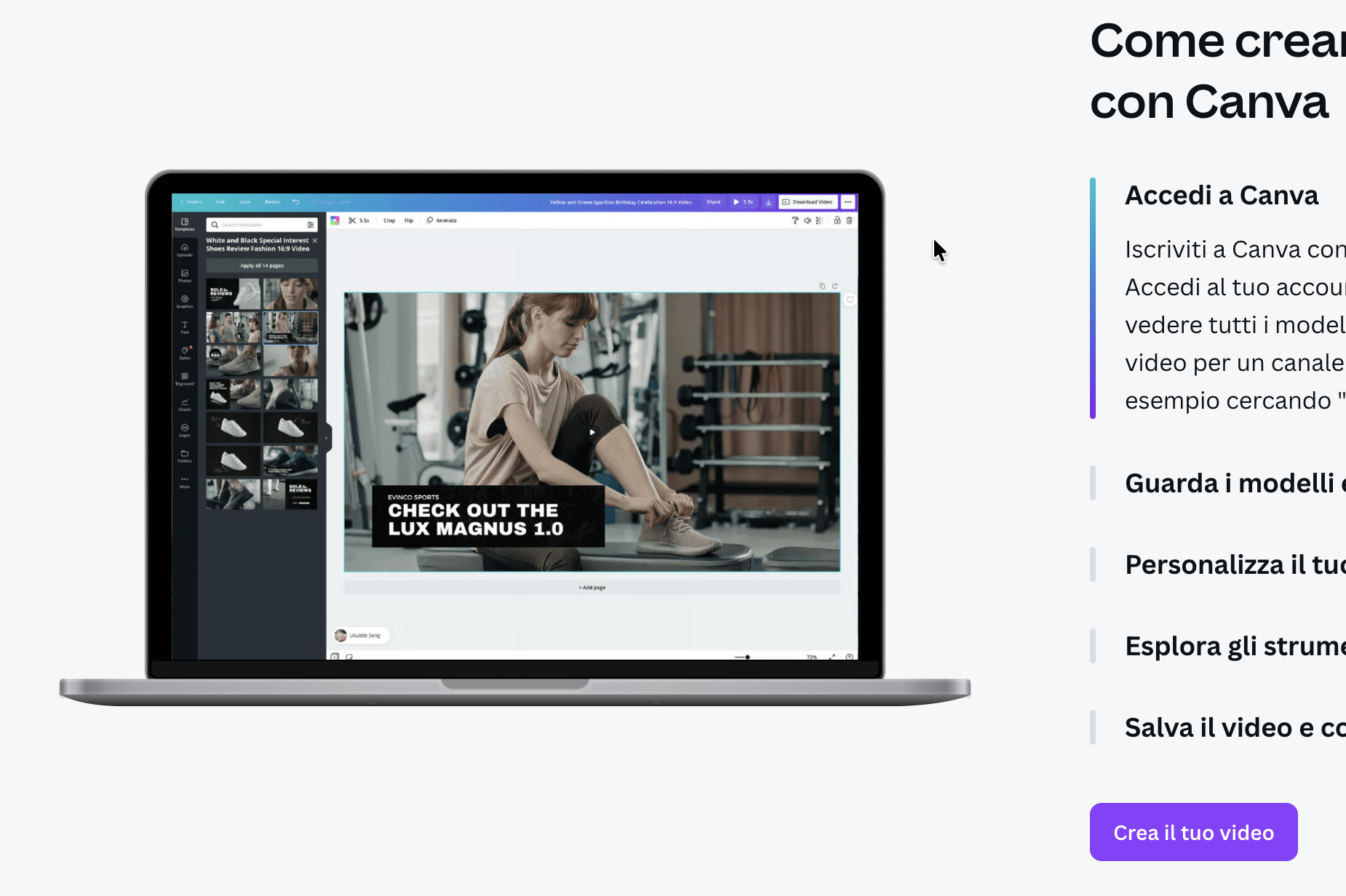 canva è un programma usato per creare video didattici