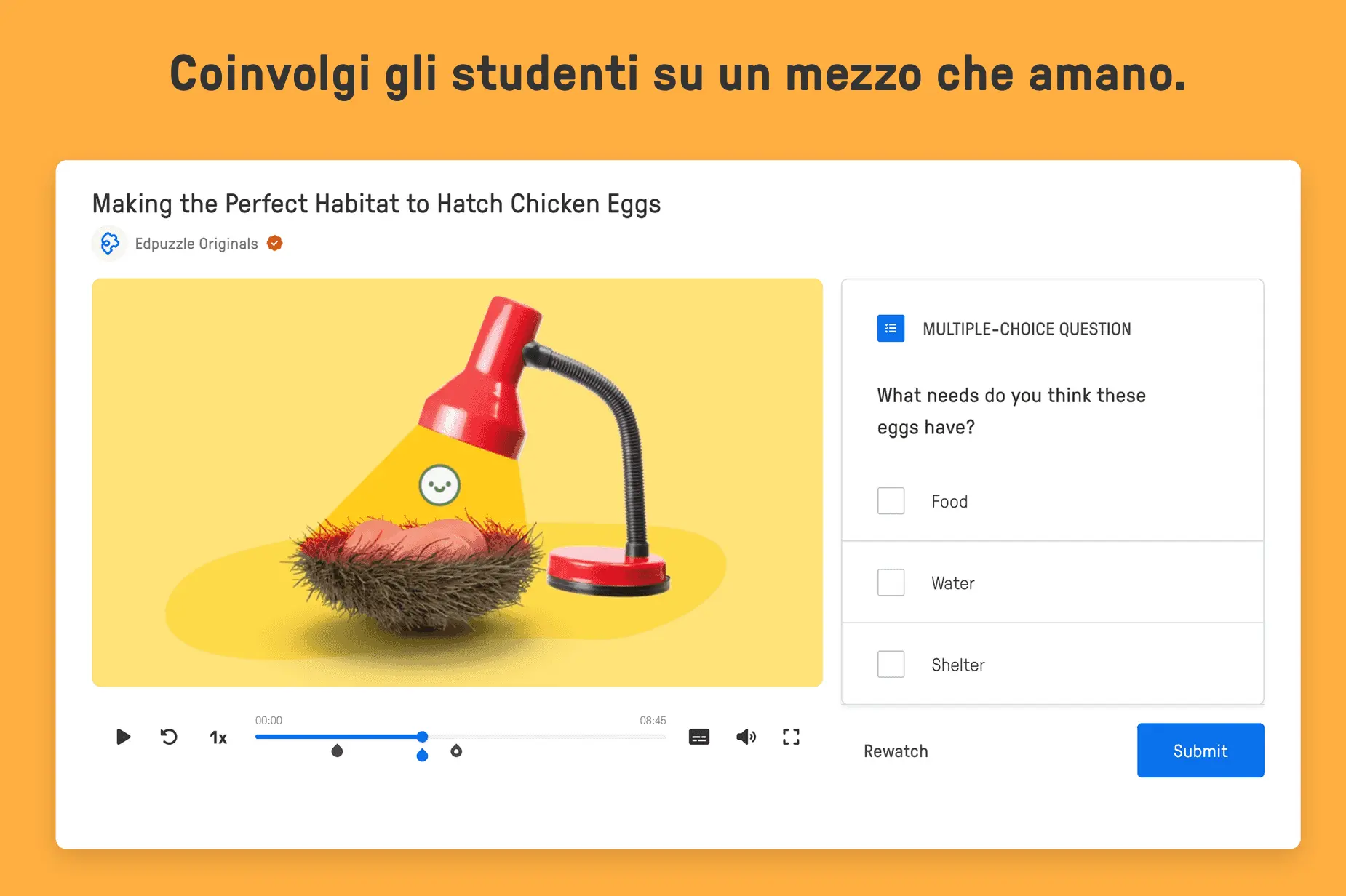 EdPuzzle è un programma usato per creare video didattici qui una schermata del programma