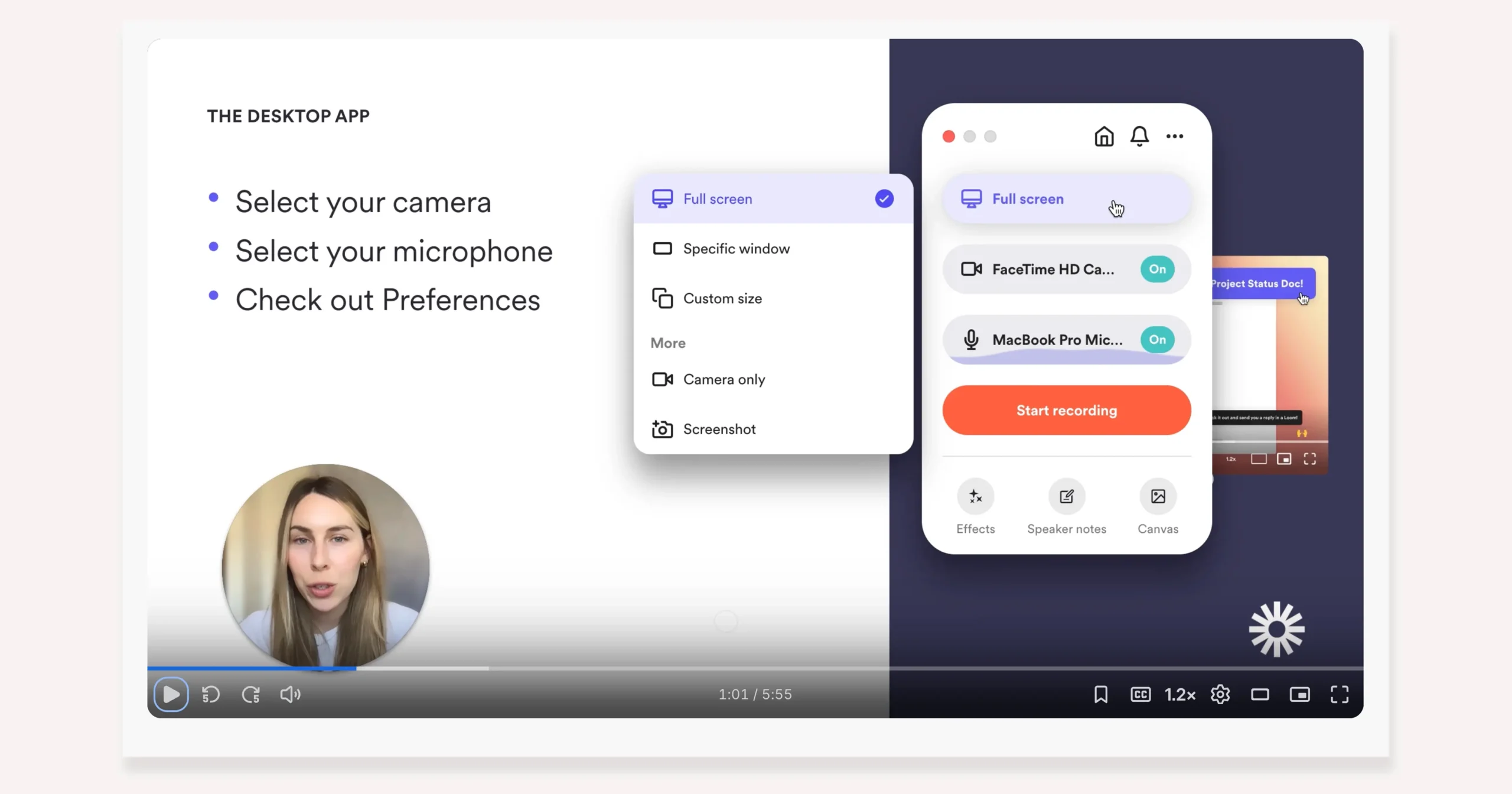 loom registra il tuo primo video